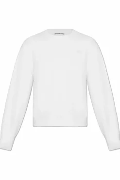 T by Alexander Wang BIAŁY Sweter z logo