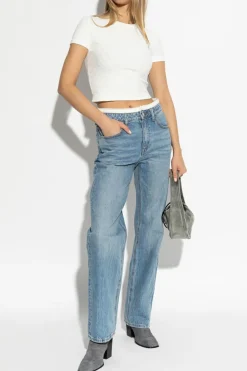 T by Alexander Wang BIAŁY Top z logo