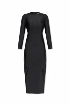 T by Alexander Wang CZARNY Sukienka z logo