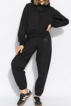 T by Alexander Wang CZARNY Spodnie dresowe