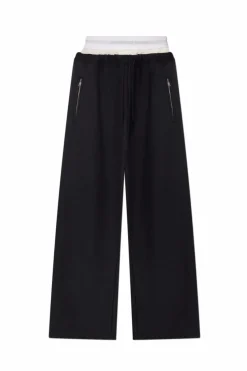 T by Alexander Wang CZARNY Spodnie dresowe z logo