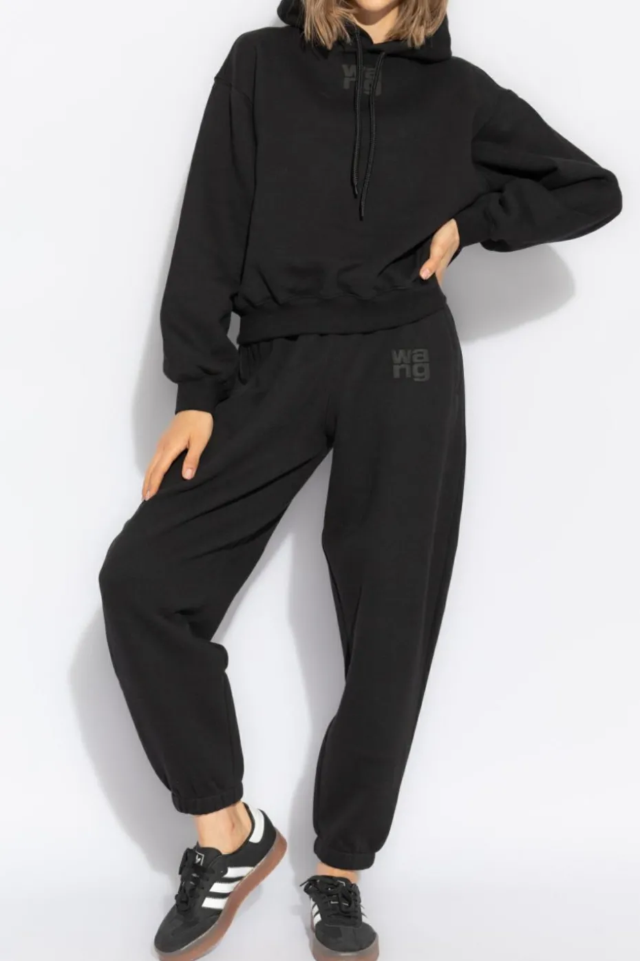 T by Alexander Wang CZARNY Bluza z kapturem