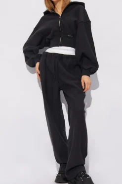 T by Alexander Wang CZARNY Krótka bluza z logo