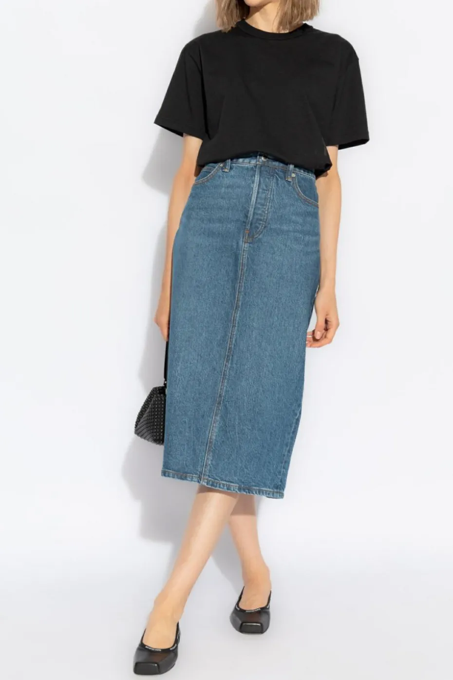T by Alexander Wang CZARNY T-shirt z logo