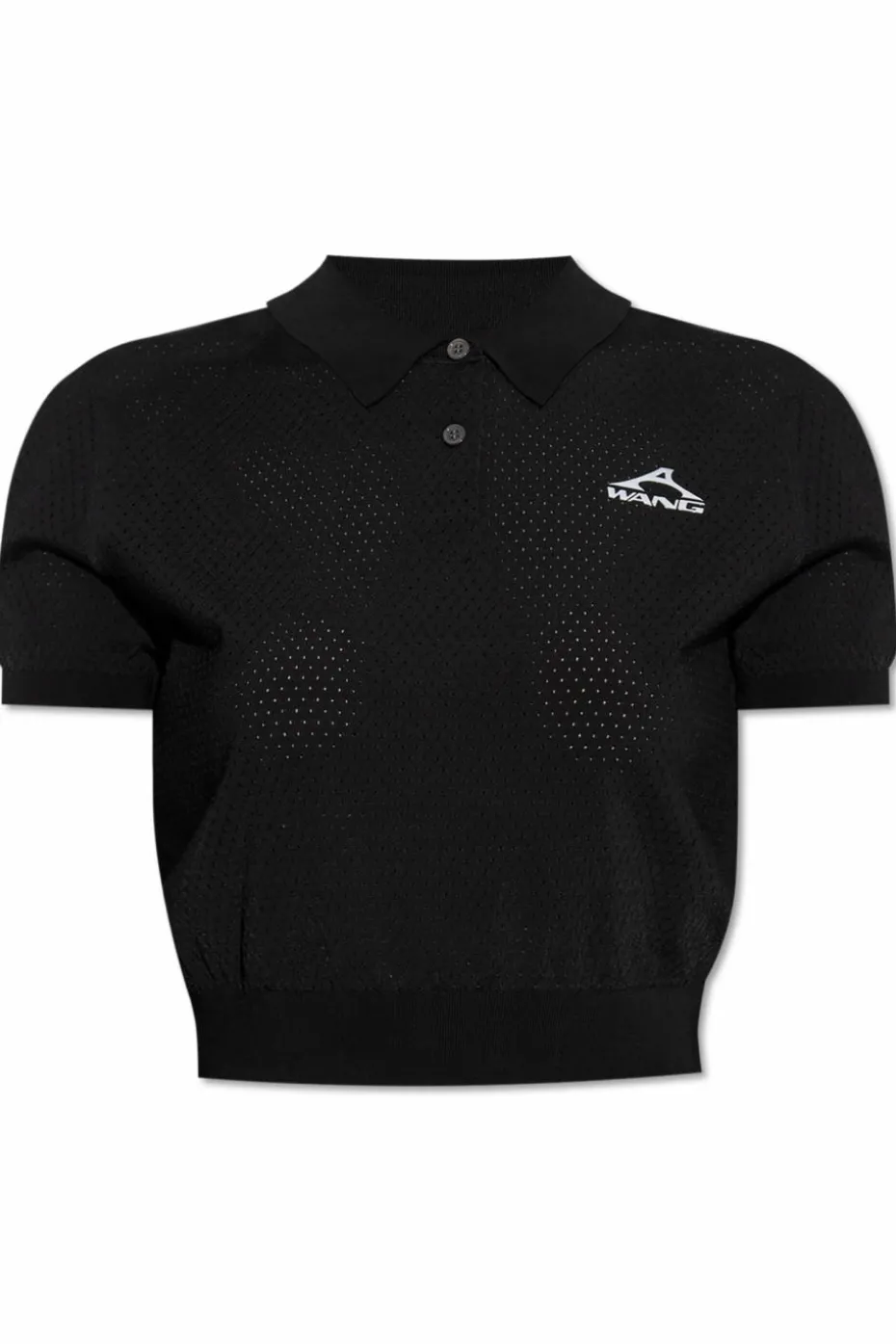 T by Alexander Wang CZARNY Polo z nadrukowanym logo