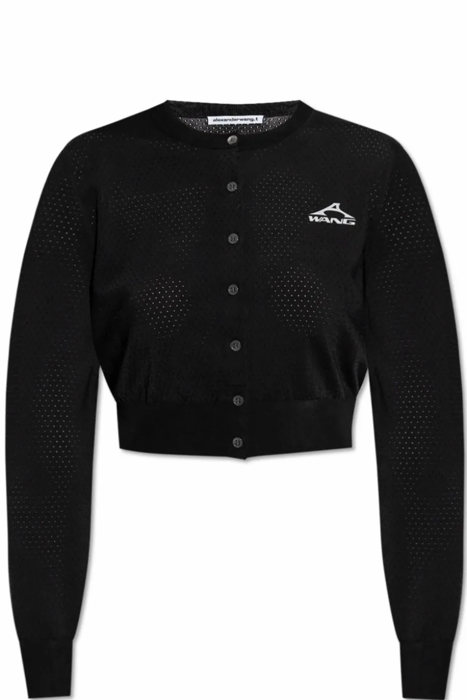 T by Alexander Wang CZARNY Kardigan z nadrukowanym logo