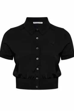 T by Alexander Wang CZARNY Kardigan z krótkimi rękawami