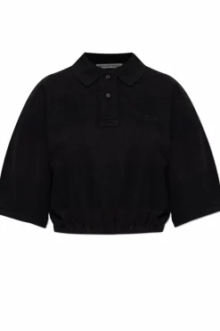 T by Alexander Wang CZARNY Krótkie polo z wyszytym logo