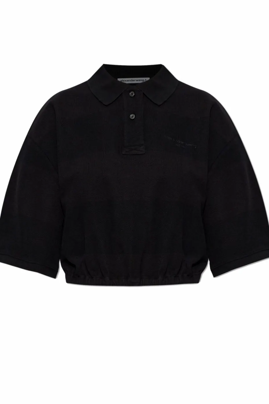 T by Alexander Wang CZARNY Krótkie polo z wyszytym logo