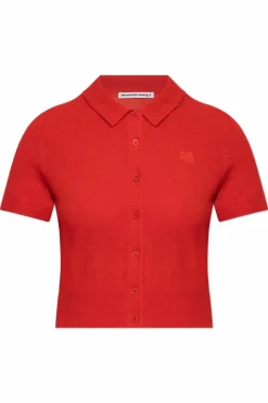 T by Alexander Wang CZERWONY Wełniany kardigan
