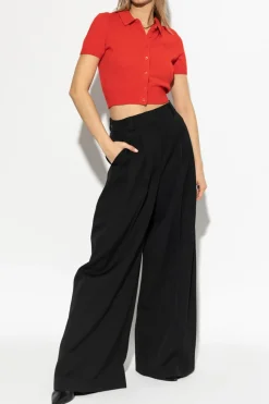 T by Alexander Wang CZERWONY Wełniany kardigan