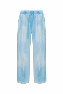 T by Alexander Wang jasnoniebieski Welurowe spodnie