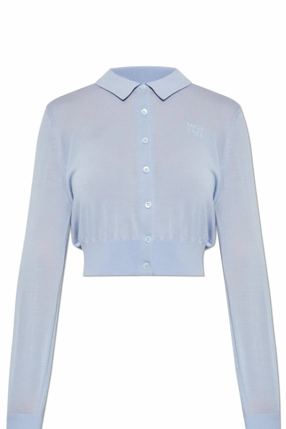 T by Alexander Wang jasnoniebieski Wełniany kardigan z logo