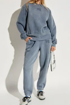 T by Alexander Wang NIEBIESKI Bluza z nadrukowanym logo