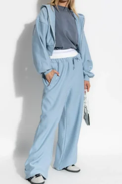 T by Alexander Wang NIEBIESKI Spodnie dresowe z logo