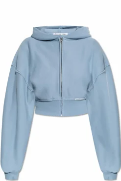 T by Alexander Wang NIEBIESKI Bluza z kapturem
