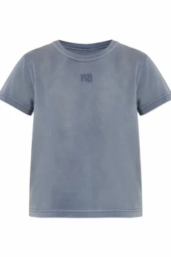 T by Alexander Wang NIEBIESKI T-shirt z nadrukowanym logo