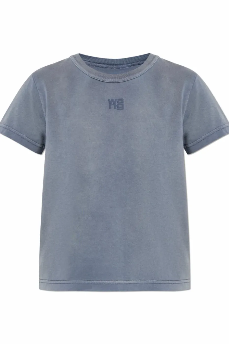 T by Alexander Wang NIEBIESKI T-shirt z nadrukowanym logo