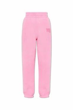 T by Alexander Wang RÓŻOWY Spodnie dresowe z logo