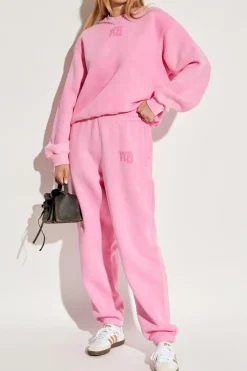 T by Alexander Wang RÓŻOWY Bluza z nadrukowanym logo