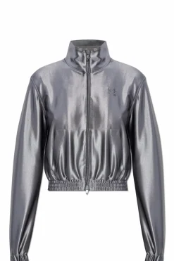 T by Alexander Wang SREBRNY Bluza o połyskującym wykończeniu