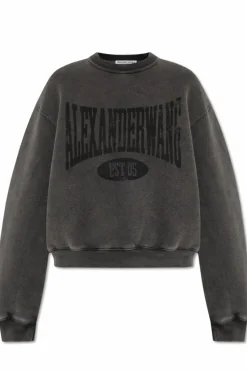 T by Alexander Wang SZARY Bluza z nadrukowanym logo