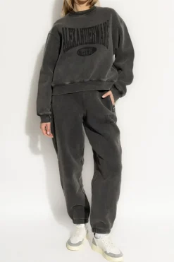 T by Alexander Wang SZARY Bluza z nadrukowanym logo