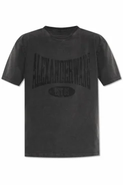 T by Alexander Wang SZARY T-shirt o luźnym kroju