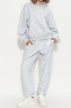 T by Alexander Wang SZARY Bluza z logo