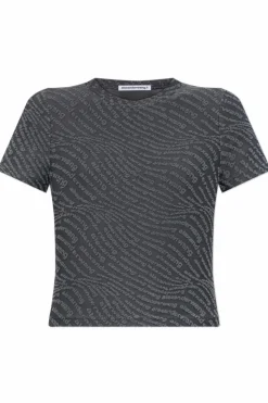 T by Alexander Wang SZARY Top z monogramem