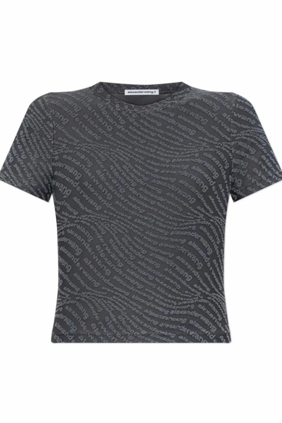 T by Alexander Wang SZARY Top z monogramem