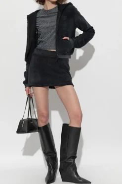 T by Alexander Wang SZARY Top z monogramem