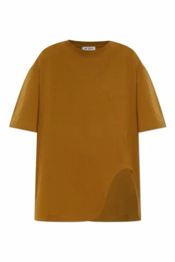 The Attico BRĄZOWY T-shirt z logo