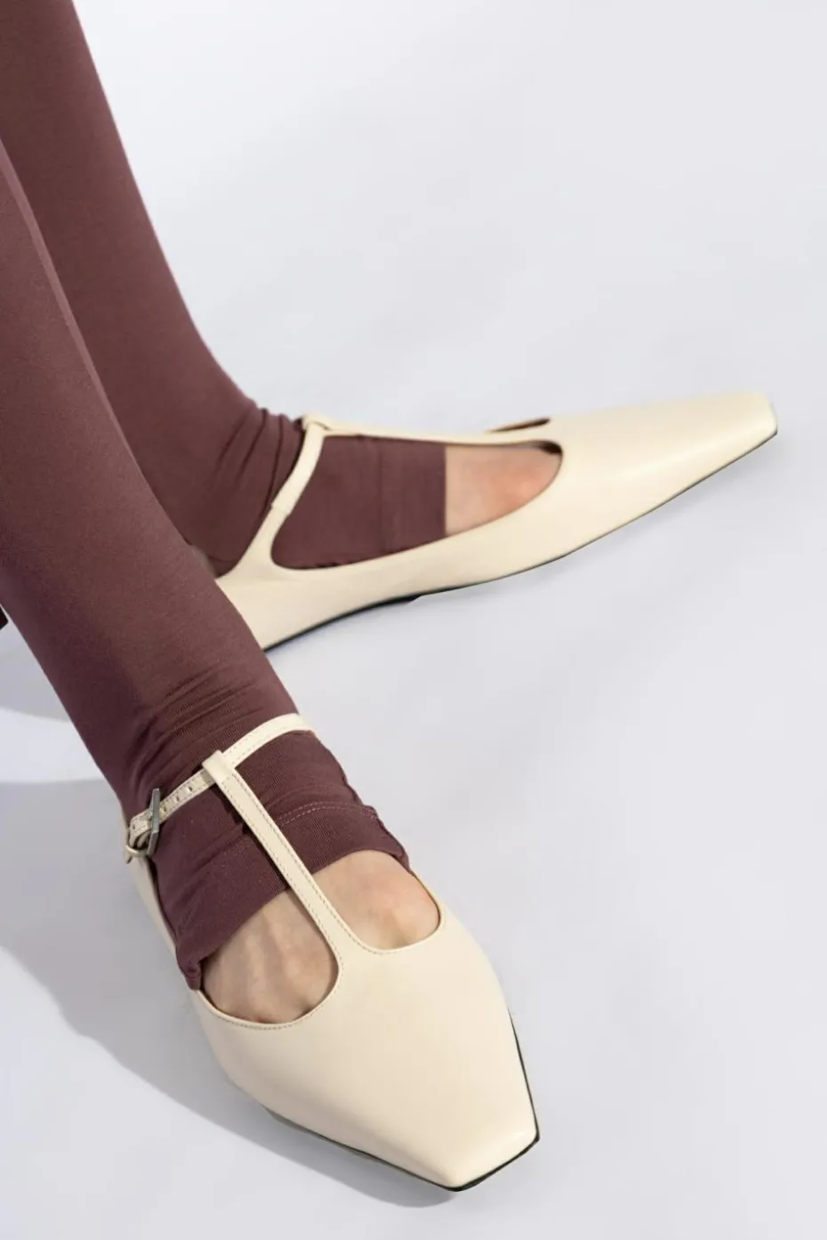 The Attico kremowy Skórzane buty
