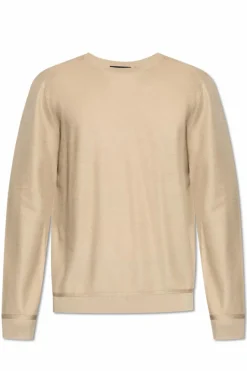 Theory beżowy Sweter z okrągłym dekoltem