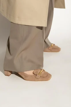 Tod’s beżowy Zamszowe buty na obcasie