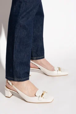 Tod’s BIAŁY Skórzane buty na obcasie