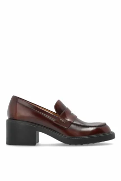 Tod’s BRĄZOWY Buty typu ‘loafers’ na obcasie