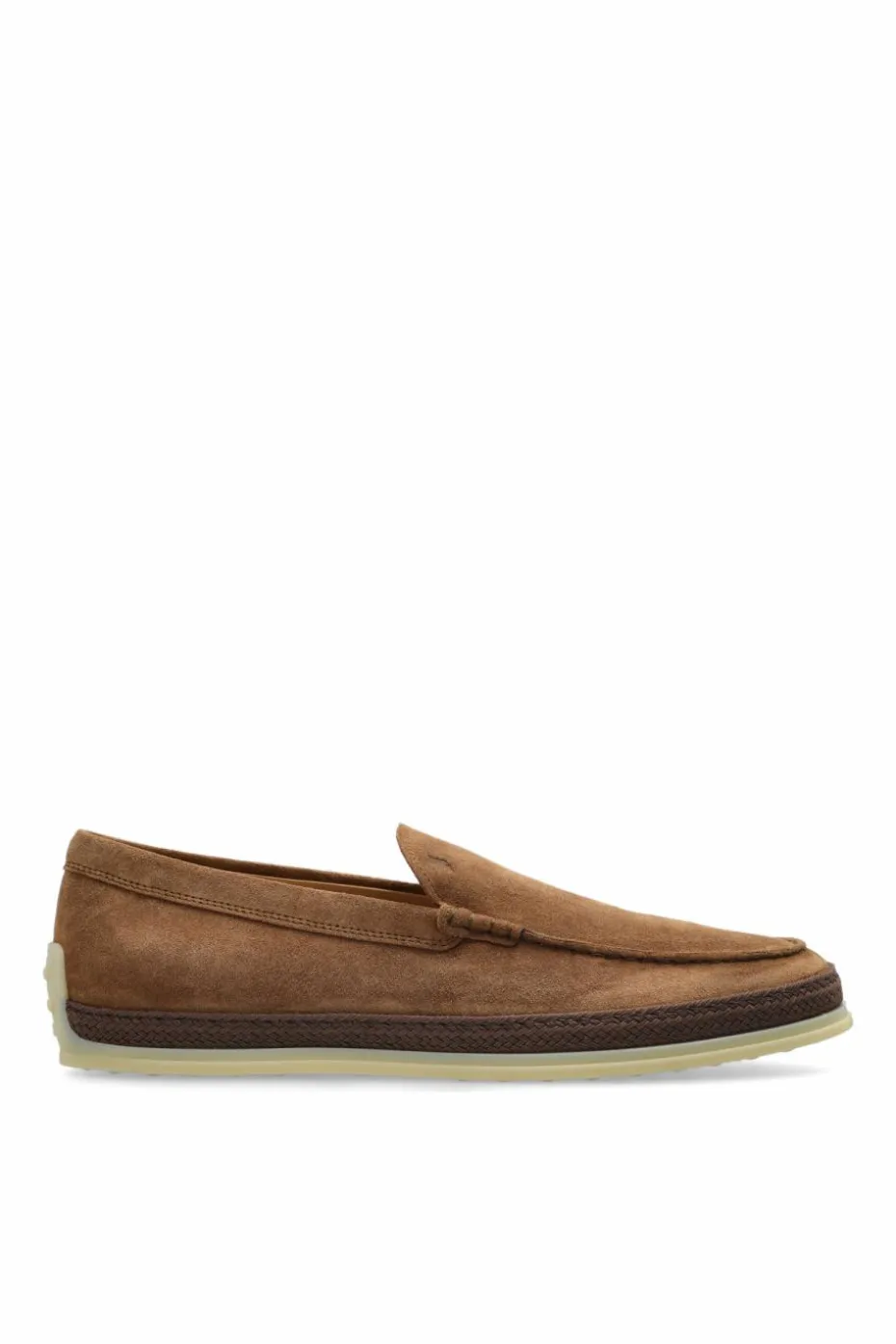 Tod’s BRĄZOWY Zamszowe buty typu `loafers`
