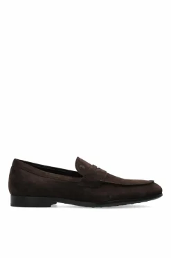 Tod’s BRĄZOWY Zamszowe buty typu `loafers`
