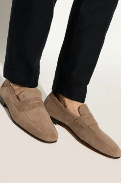 Tod’s BRĄZOWY Zamszowe buty typu ‘loafers’