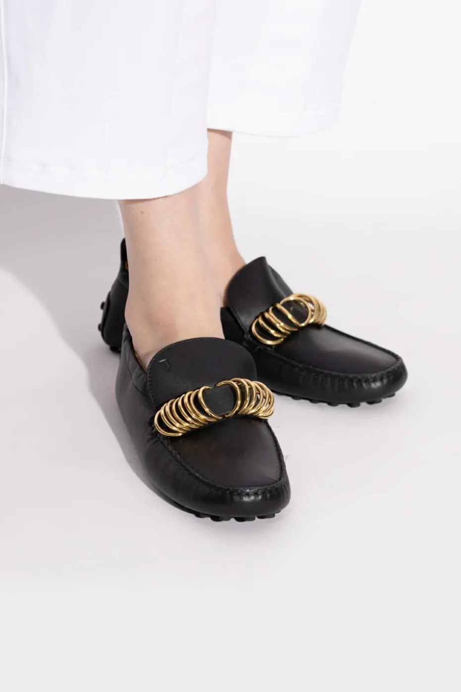 Tod’s CZARNY Skórzane mokasyny