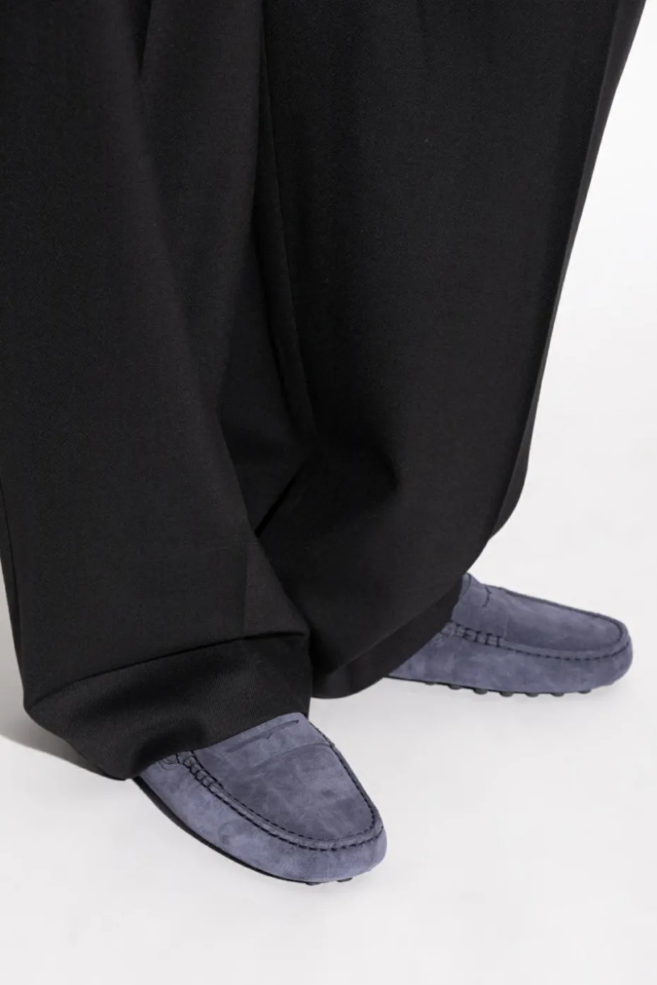 Tod’s GRANATOWY Skórzane mokasyny