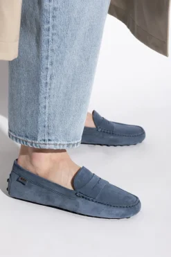 Tod’s GRANATOWY Skórzane mokasyny