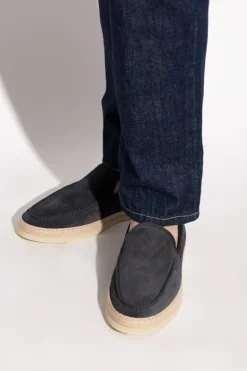 Tod’s GRANATOWY Zamszowe buty typu `loafers`
