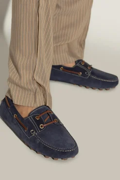 Tod’s GRANATOWY Zamszowe mokasyny