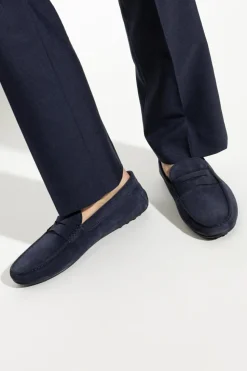 Tod’s GRANATOWY Zamszowe mokasyny