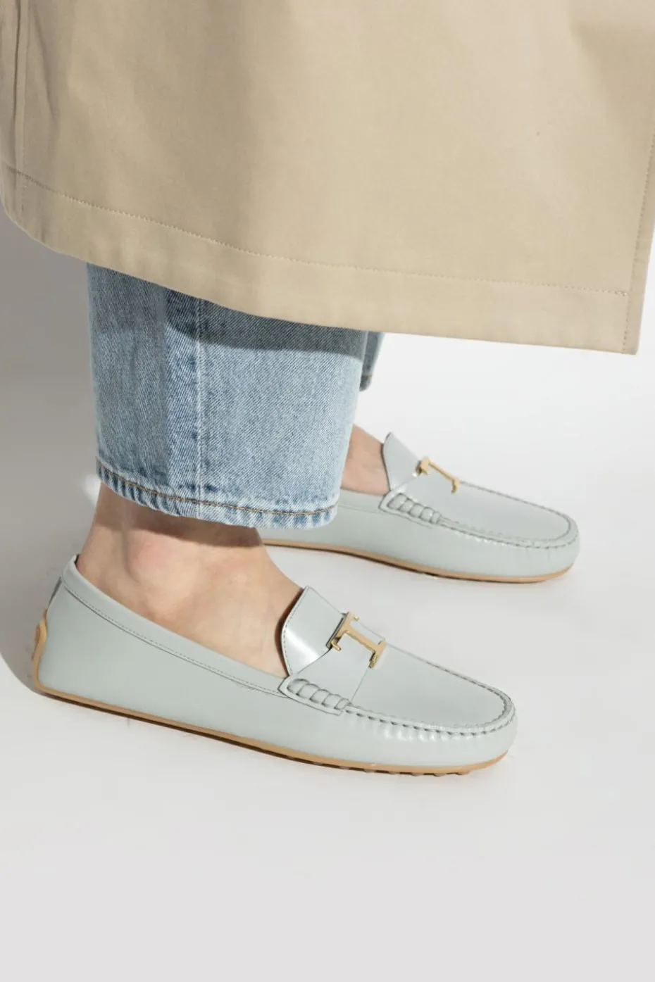 Tod’s jasnoniebieski Skórzane mokasyny