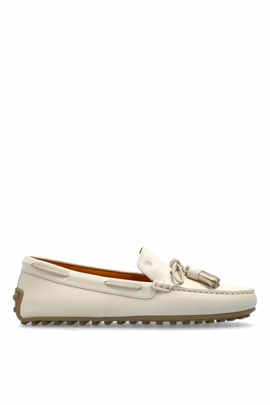 Tod’s kremowy Skórzane mokasyny