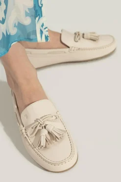 Tod’s kremowy Skórzane mokasyny